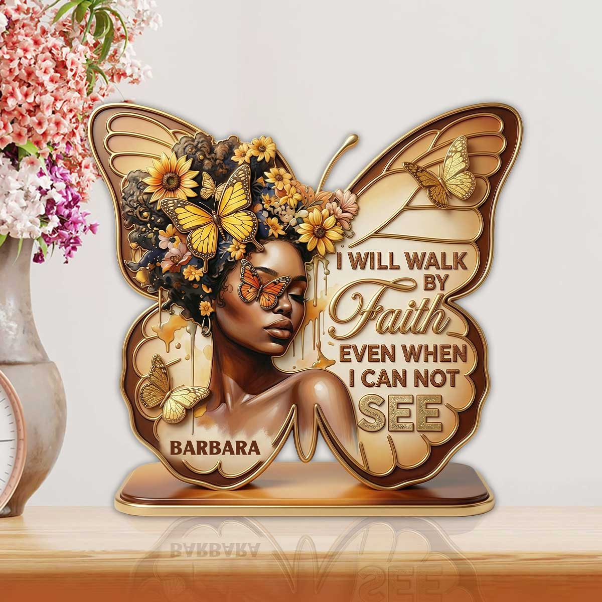 I Will Walk By Faith Even When I Cannot See | Personalized Custom Shaped Acrylic Plaque