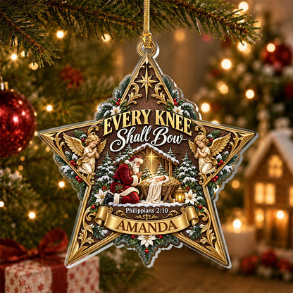Every Knee Shall Bow, Gift For Loved One | Personalized 1-Layer Acrylic Ornament