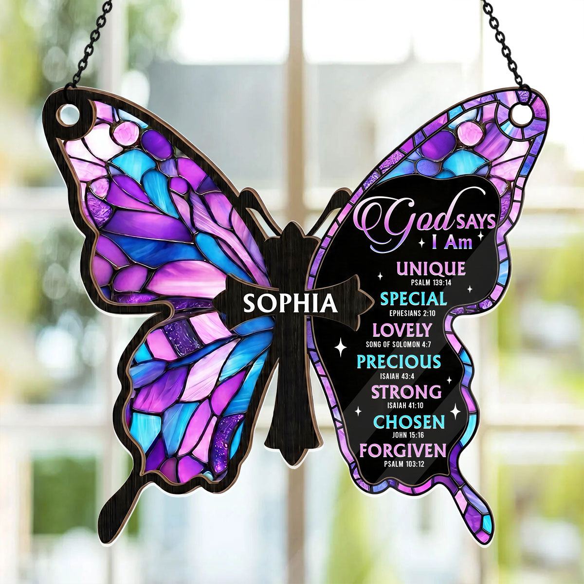 God Says I Am | Personalized Acrylic Suncatcher