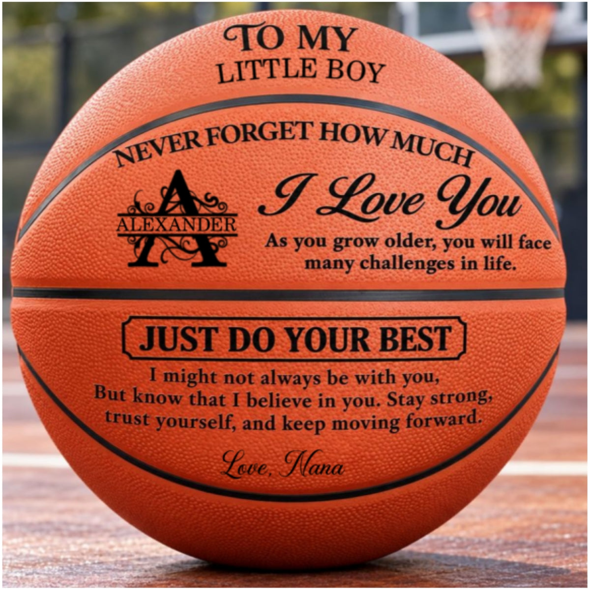To My Grandkids Never Forget How Much I Love You, Gift For Grandkids | Personalized Basketball