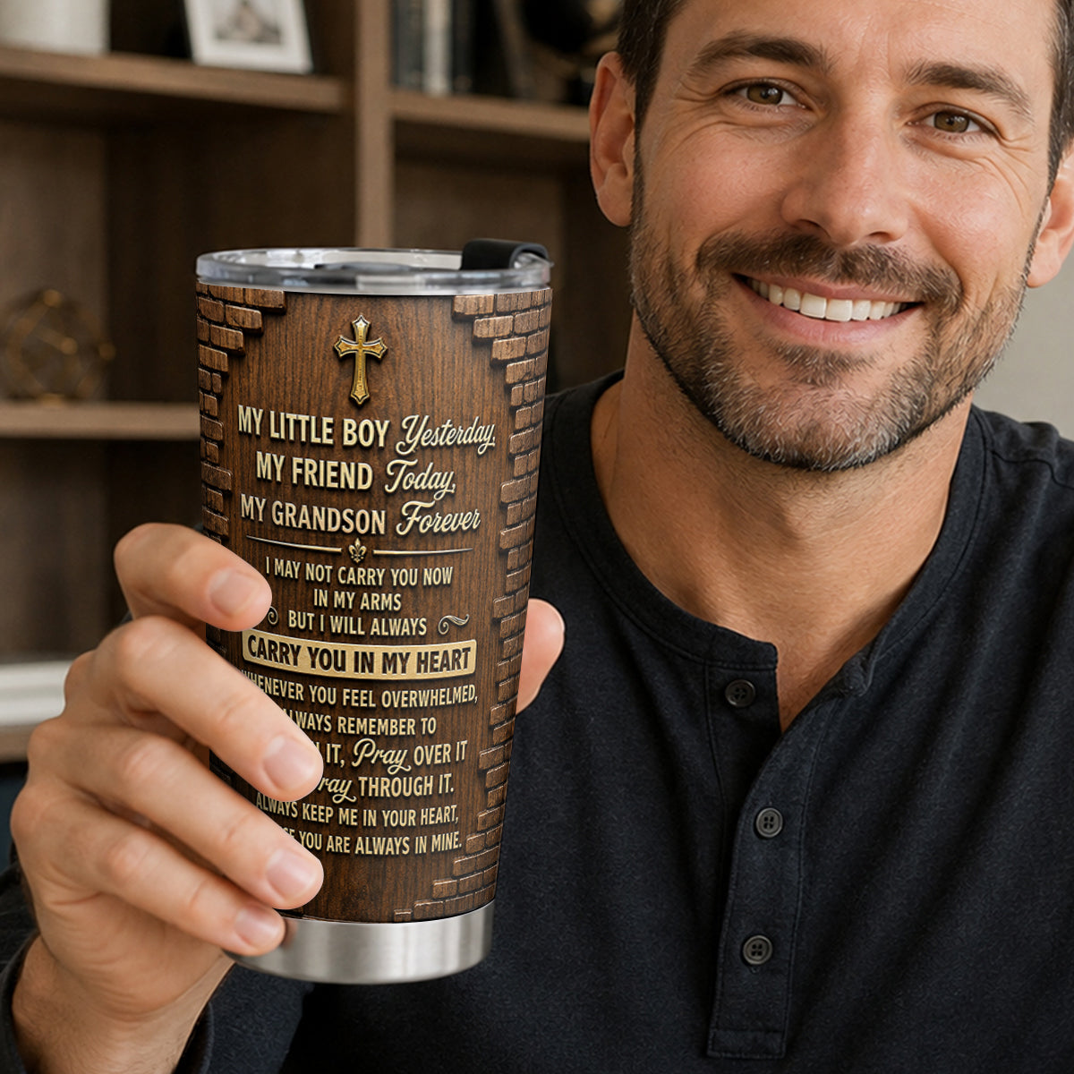 Pray On It Pray Over It Pray Through It, Gift For Son | Personalized Stainless Steel Tumbler