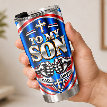 My Little Boy Yesterday My Son Forever, Christian Gifts For Son, Grandson | Personalized Stainless Steel Tumbler