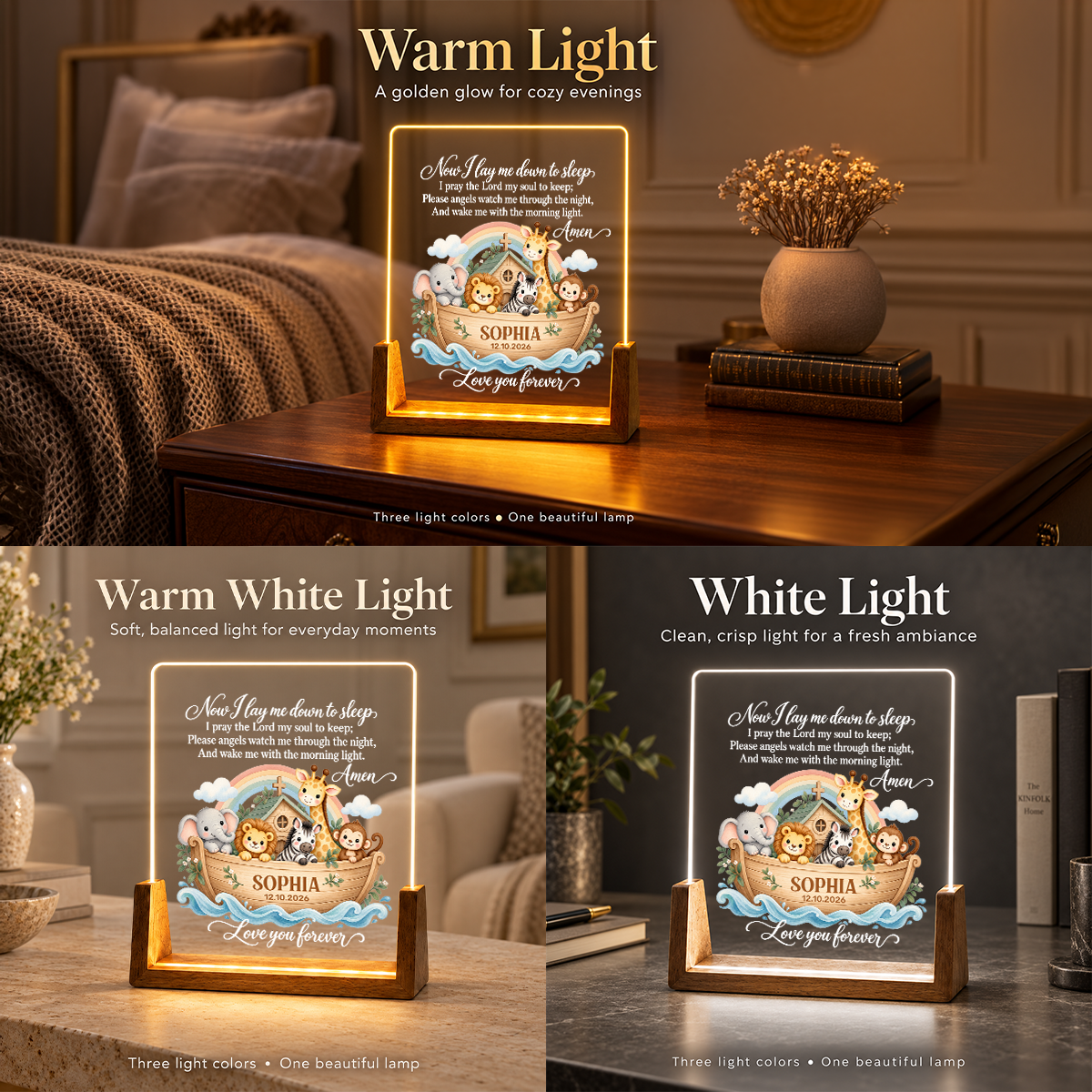 Now I Lay Me Down To Sleep, Gift For Grandkids | Personalized Night Light