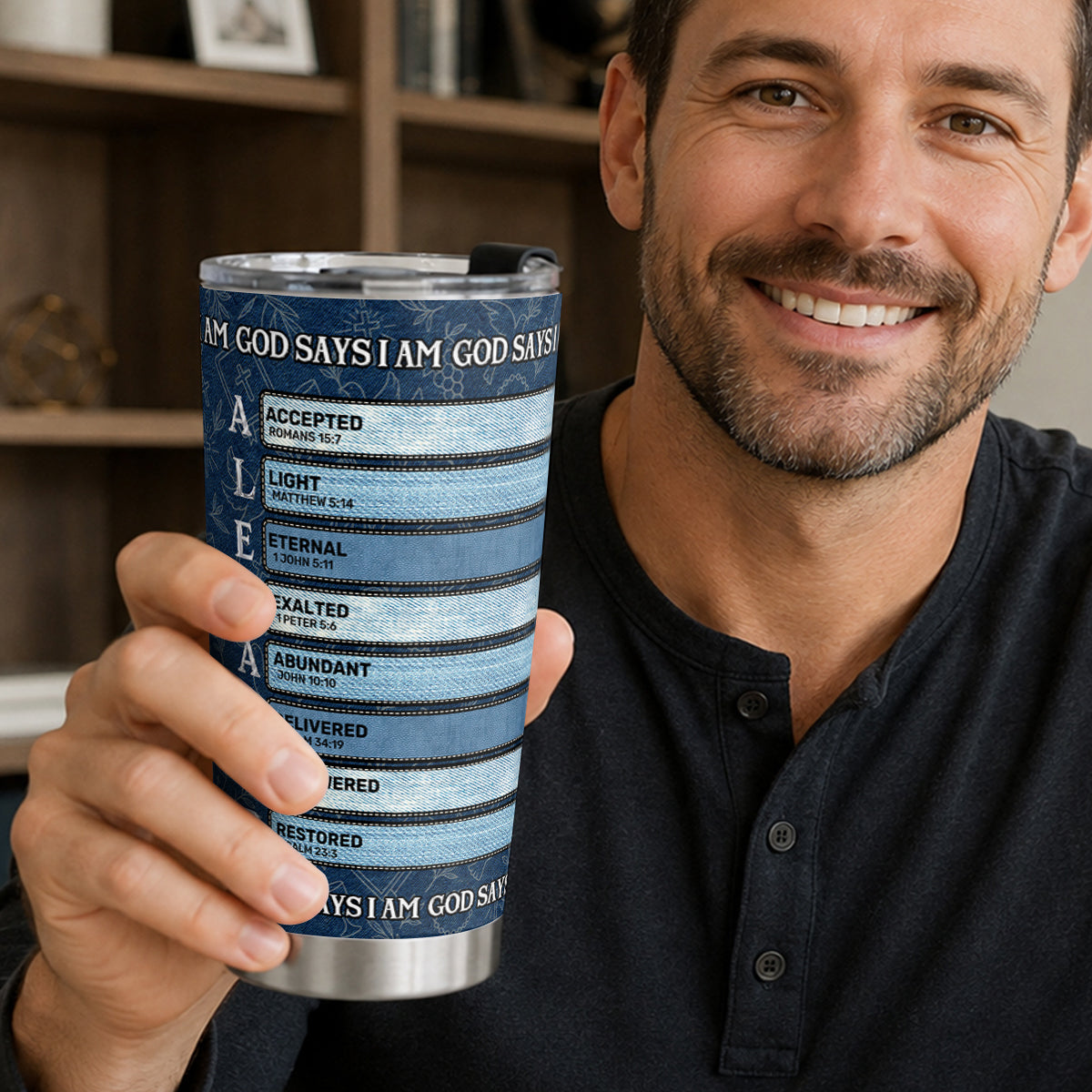 God Says I Am, Gift For Loved One | Personalized Stainless Steel Tumbler