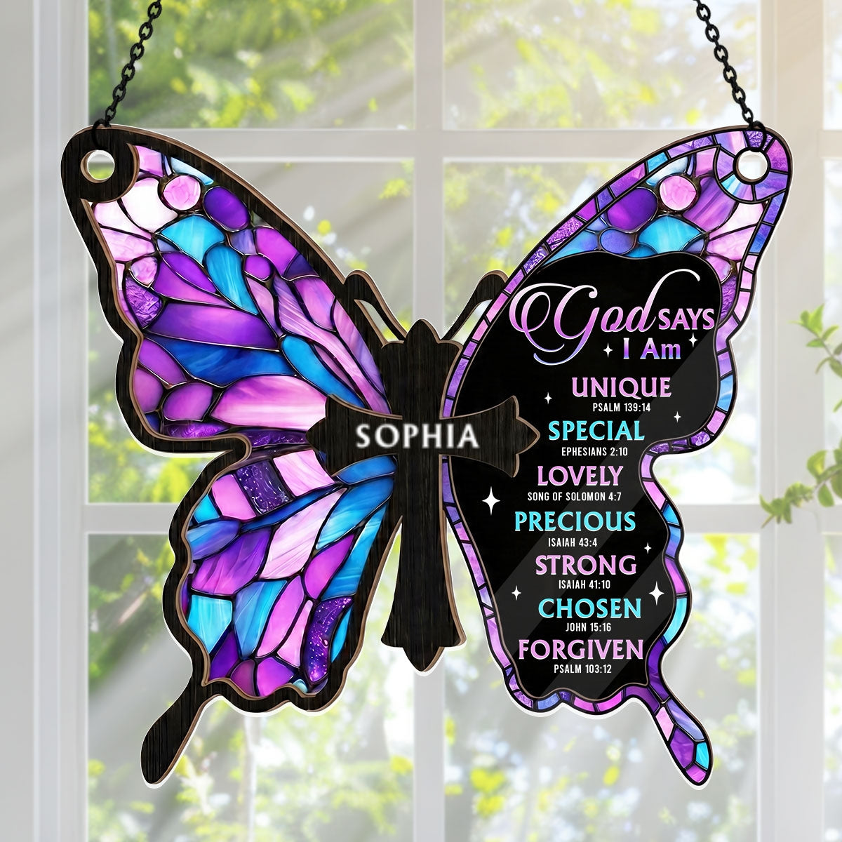 God Says I Am | Personalized Acrylic Suncatcher