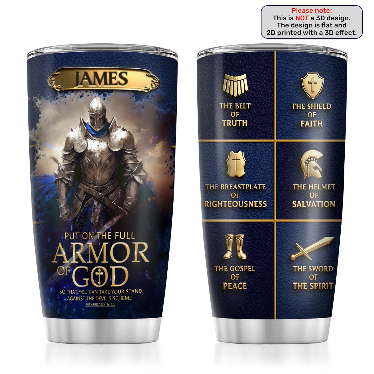 Armor Of God | Personalized Stainless Steel Tumbler