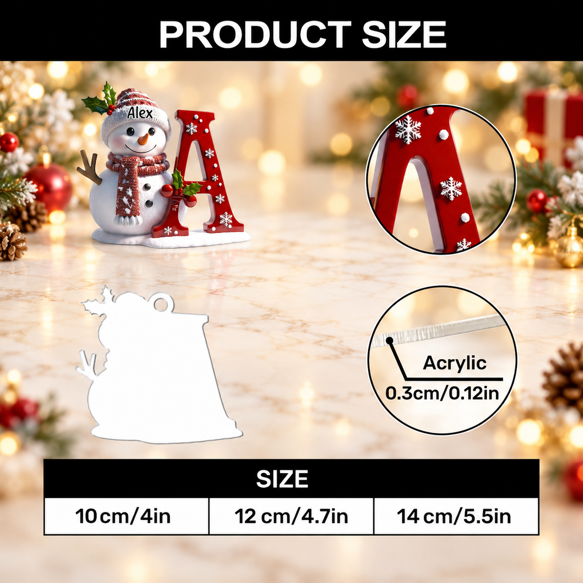 Snowman Merry Christmas, Chrismas Gift For Family - Personalized 1-Layer Acrylic Ornament