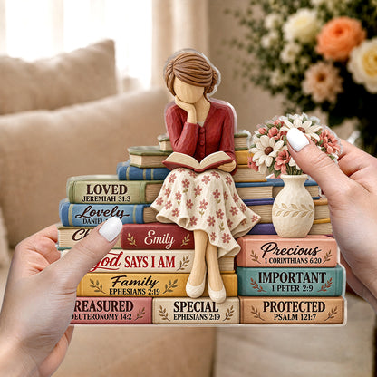 God Says I Am, Gift For Women | Personalized Custom Shaped Acrylic Plaque