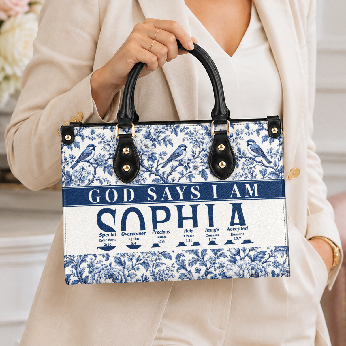 God Says I Am, Gift For Women | Personalized Leather Handbag