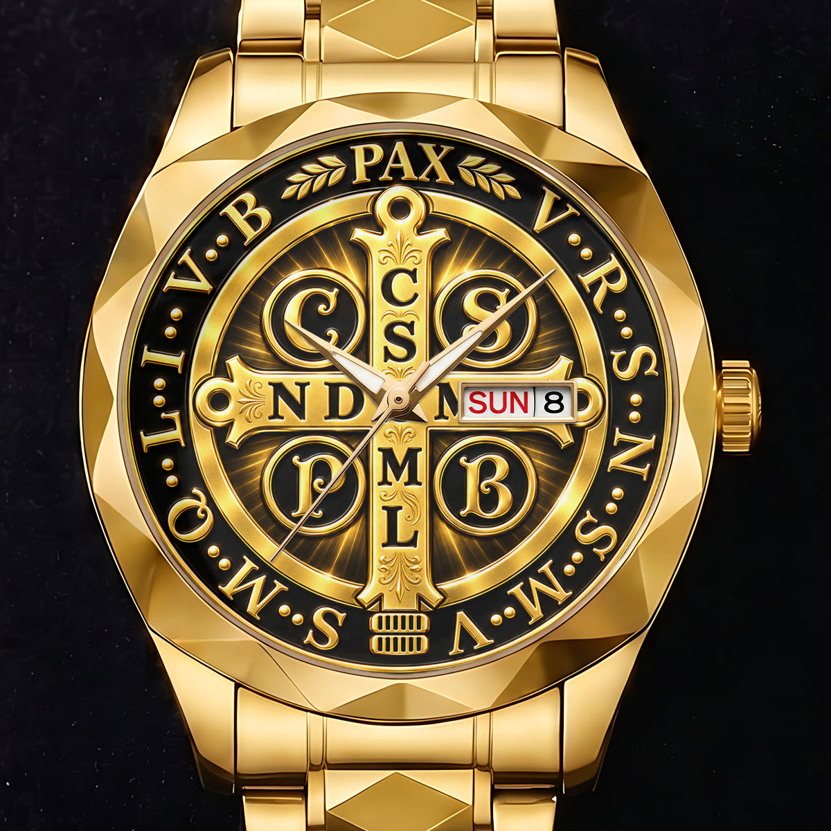 Saint Benedict Medal, Gift For Men - Men's Wrist Watch