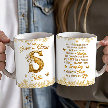 To My Sister In Christ, Gift For Sister In Christ | Personalized Ceramic Coffee Mug