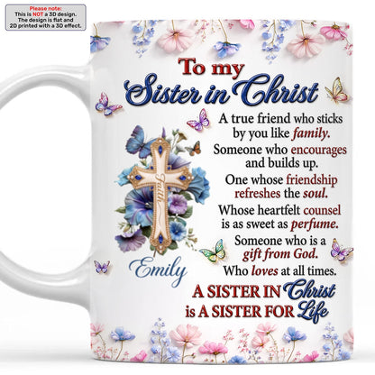 Who Loves At All Times, Christian Gift For Sister In Christ | Personalized Ceramic Coffee Mug