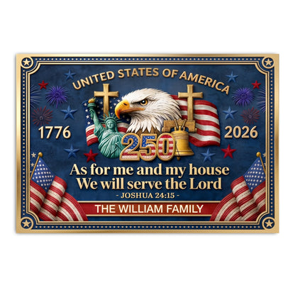 As For Me And My House We Will Serve The Lord - Personalized Doormat
