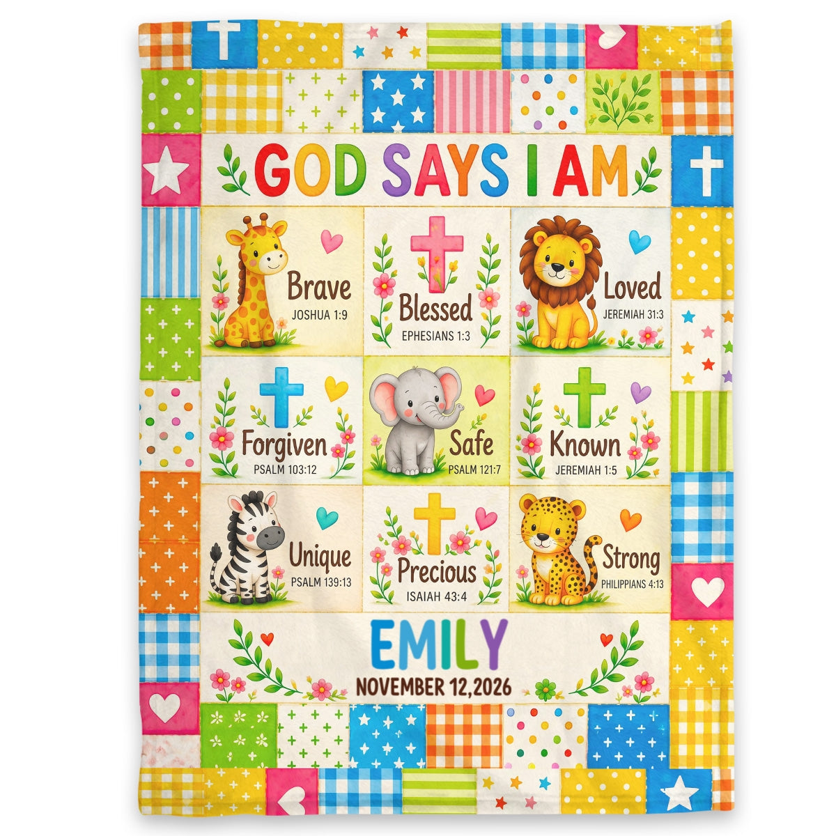 God Says I Am, Gift For Grandson | Personalized Fleece Blanket