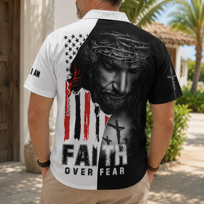 Faith Over Fear, Gift of Courage | Personalized Hawaiian Shirt