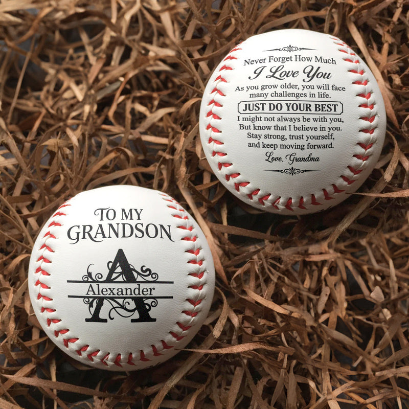 To My Grandson Never Forget How Much I Love You, Gift For Grandson | Personalized Baseball