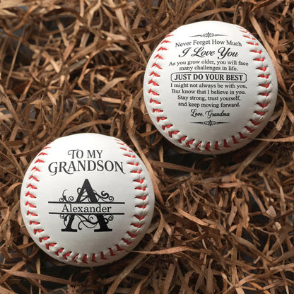 To My Grandson Never Forget How Much I Love You, Gift For Grandson | Personalized Baseball