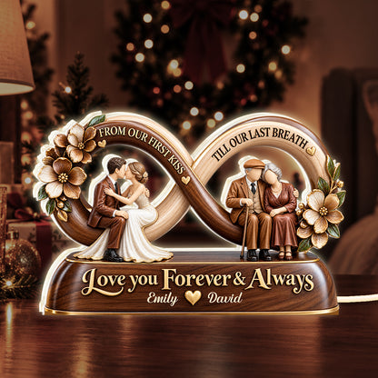 From Our First Kiss Till Our Last Breath, 7Th Year Anniversary Gift | Personalized Light Box