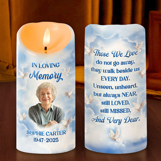 Always Beside Us Heart, Gift For Family - Personalized Flameless LED Candle
