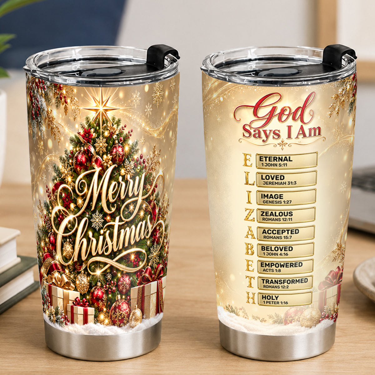 God Says I Am, Gift For Loved One | Personalized Stainless Steel Tumbler