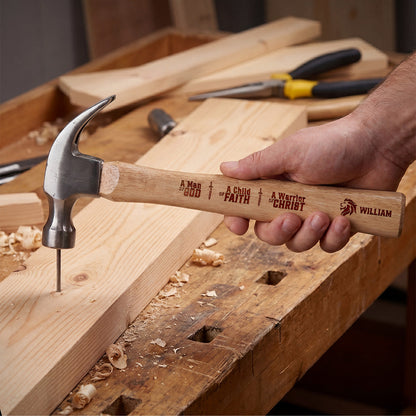 A Man Of God | Personalized Wooden Hammer