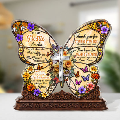 To My Bestie You Are The Sister Of My Soul, Gift For Best Friend | Personalized Custom Shaped Acrylic Plaque