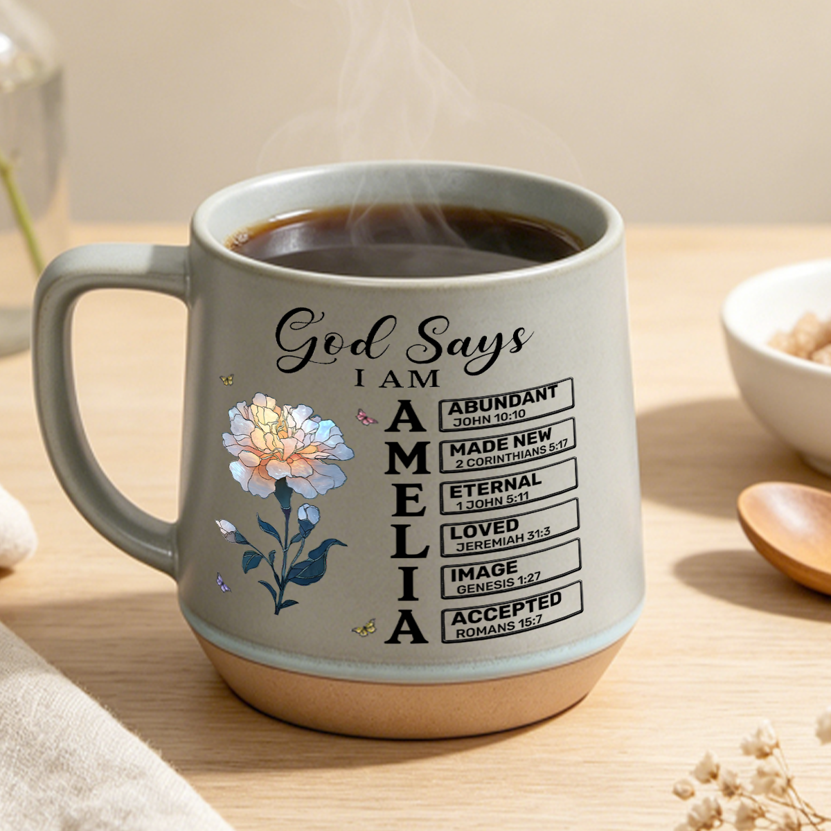 God Says I Am, Gift For Loved One | Personaliezd 12OZ Conical Coffee Mug