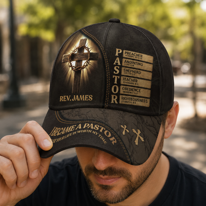 I Became A Pastor, Christian Gift For Pastor | Personalized Classic Cap