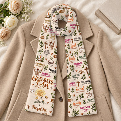 God Says I Am, Gift For Women | Personalized Scarf