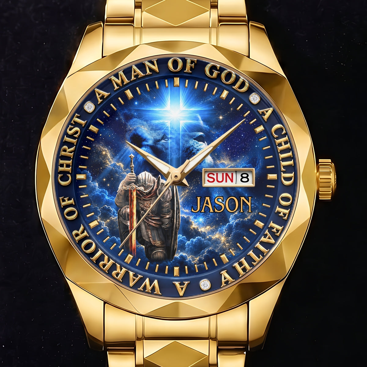 A Man Of God, Gift For Dad | Personalized Men's Wrist Watch