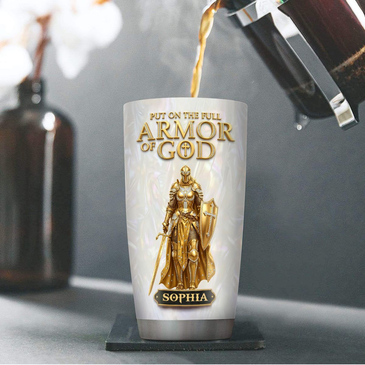 Put On The Full Armor Of God | Personalized Stainless Steel Tumbler