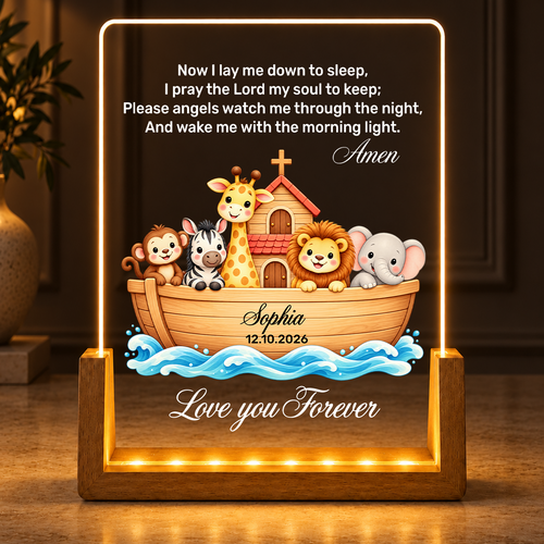 Now I Lay Me Down To Sleep, Gift For Grandkids | Personalized Night Light