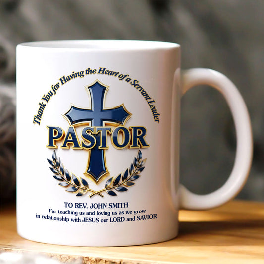 Crown Of Service, Gift For Pastor | Personalized Ceramic Coffee Mug
