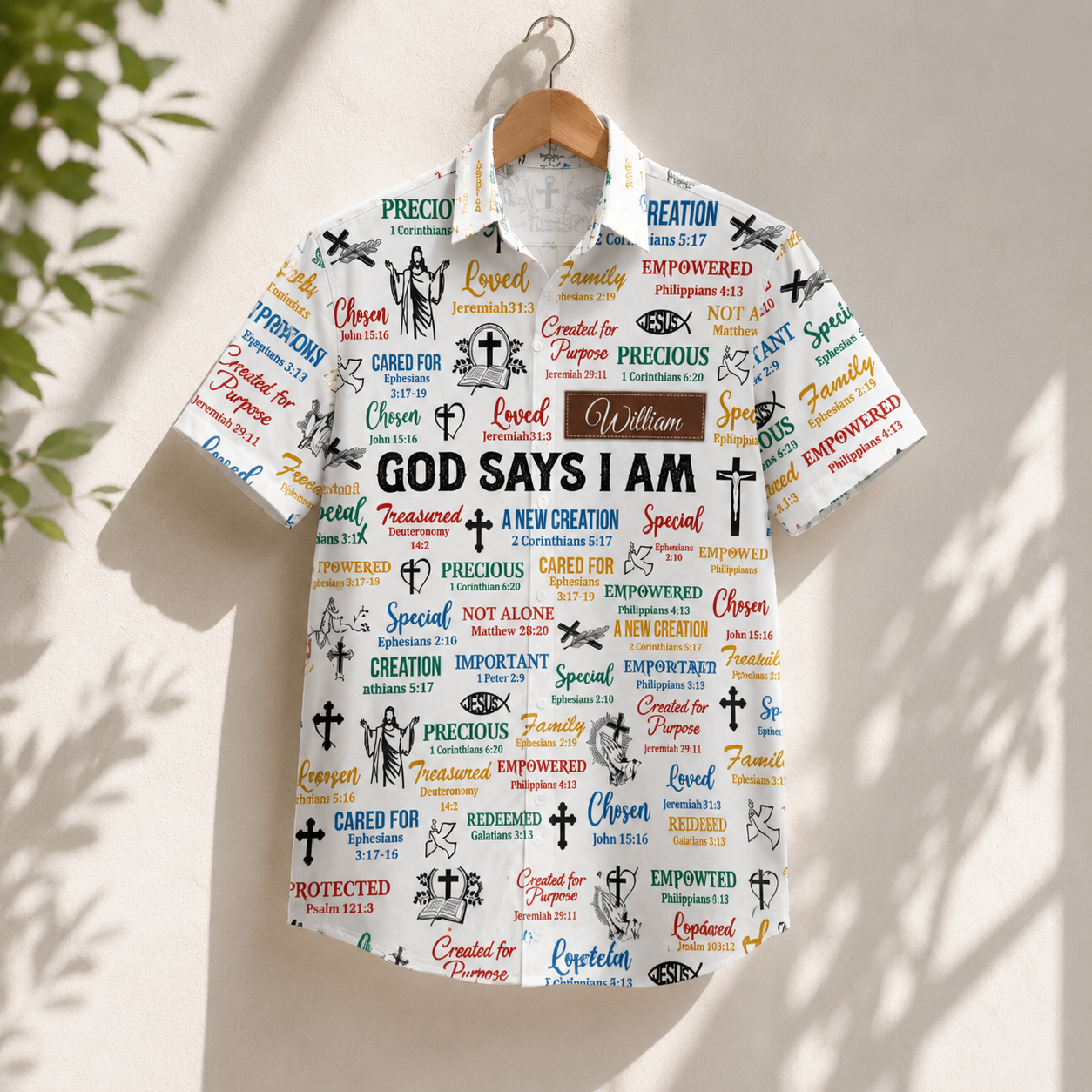 God Says I Am, Gift of Identity | Personalized Hawaiian Shirt