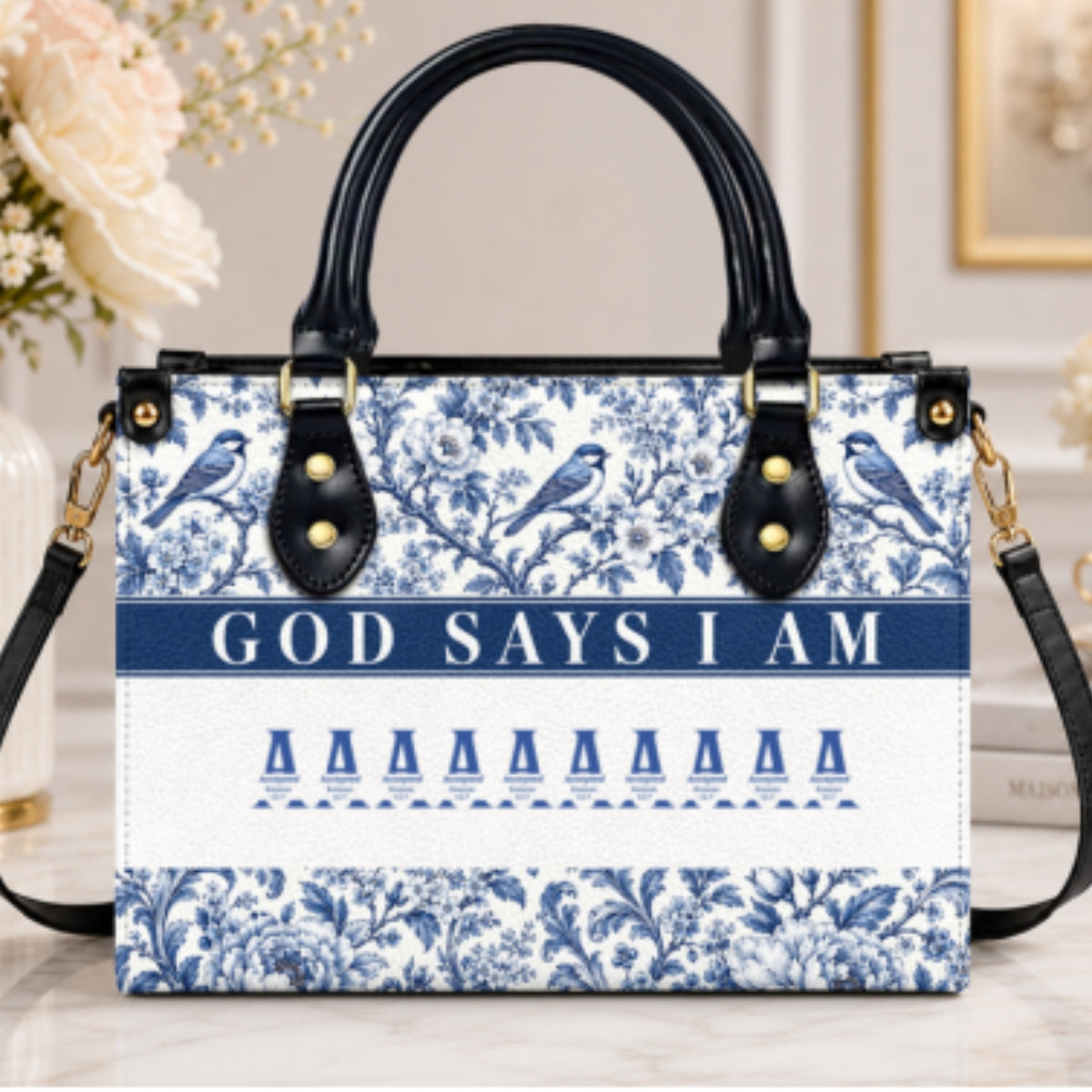 God Says I Am, Gift For Women | Personalized Leather Handbag