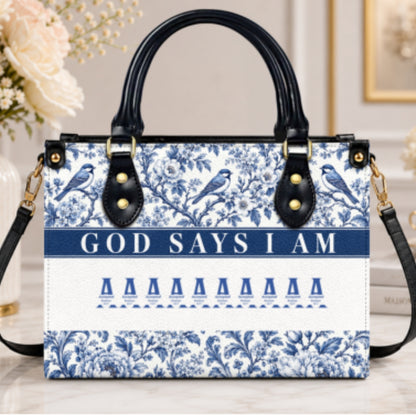 God Says I Am, Gift For Women | Personalized Leather Handbag