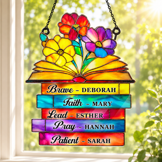 Women Of Faith, Christian Gift For Her, Gift of Strength | Window Hanging Suncatcher