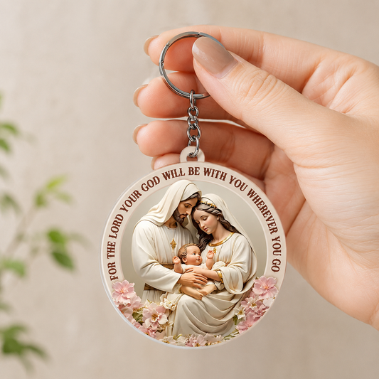 God Is With You Wherever You Go, Gift of Strength | Acrylic Keychain