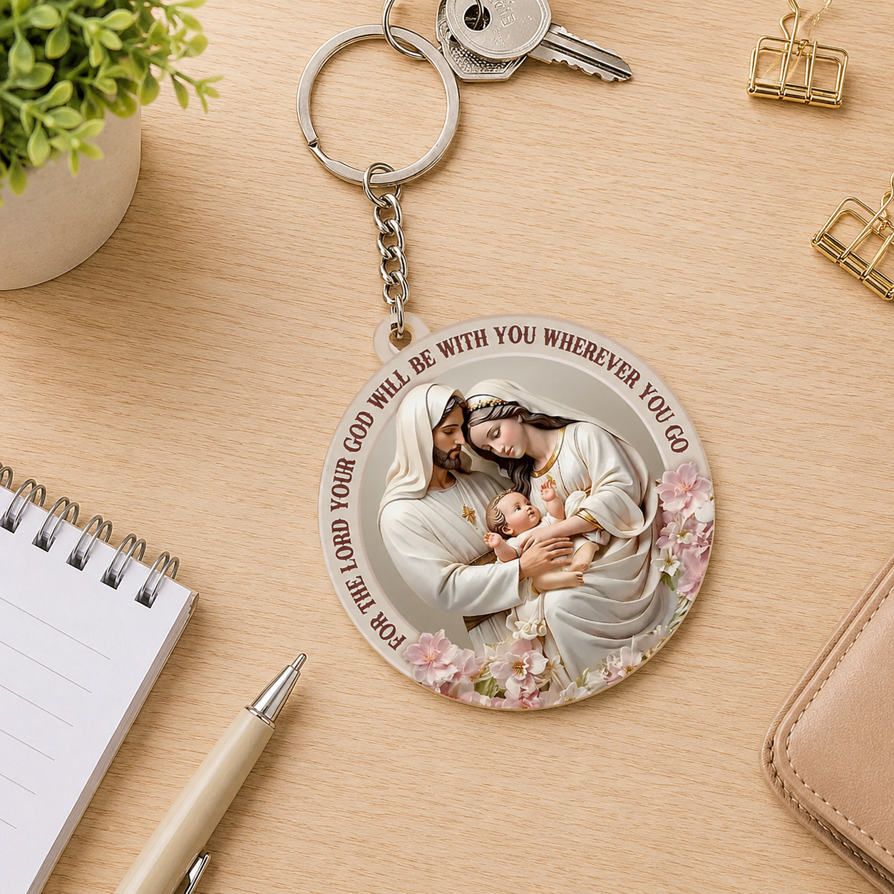 God Is With You Wherever You Go, Gift of Strength | Acrylic Keychain