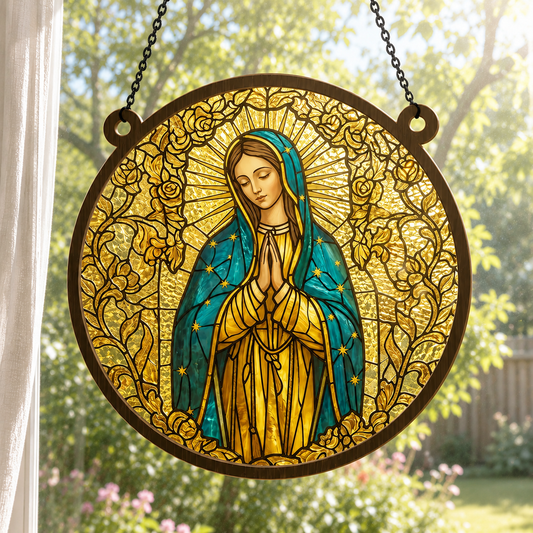 Sacred Virgin Mary, Marian Gift, Gift of Grace | Window Hanging Suncatcher
