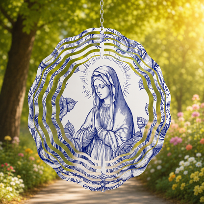 Immaculate Devotion Toile Art, Marian Gift | Wind Spinner