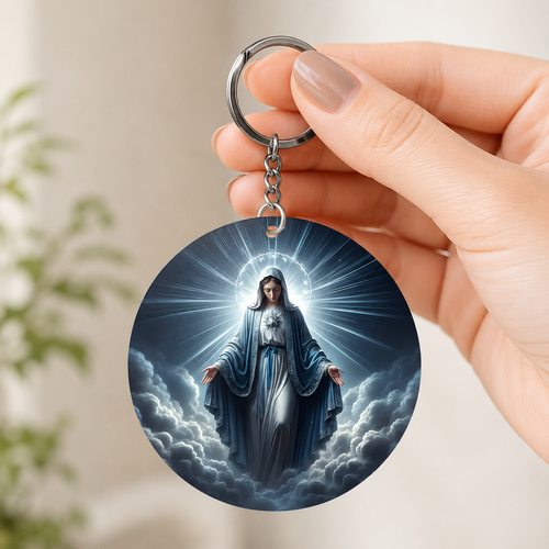 Elegant Virgin Mary, Gift of Devotion | Acrylic Keychain