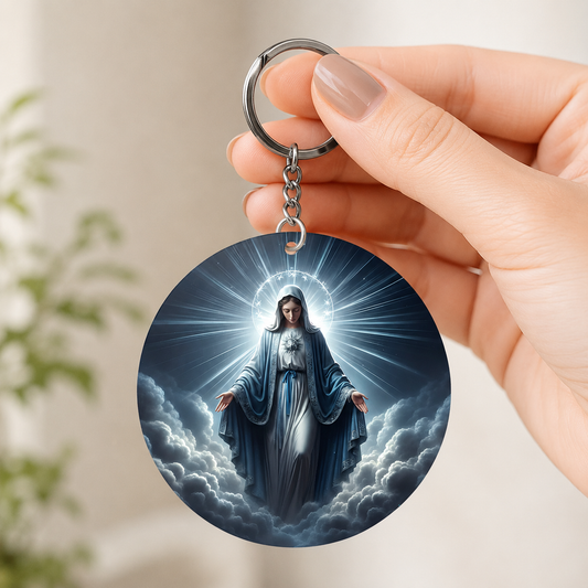 Elegant Virgin Mary, Gift of Devotion | Acrylic Keychain