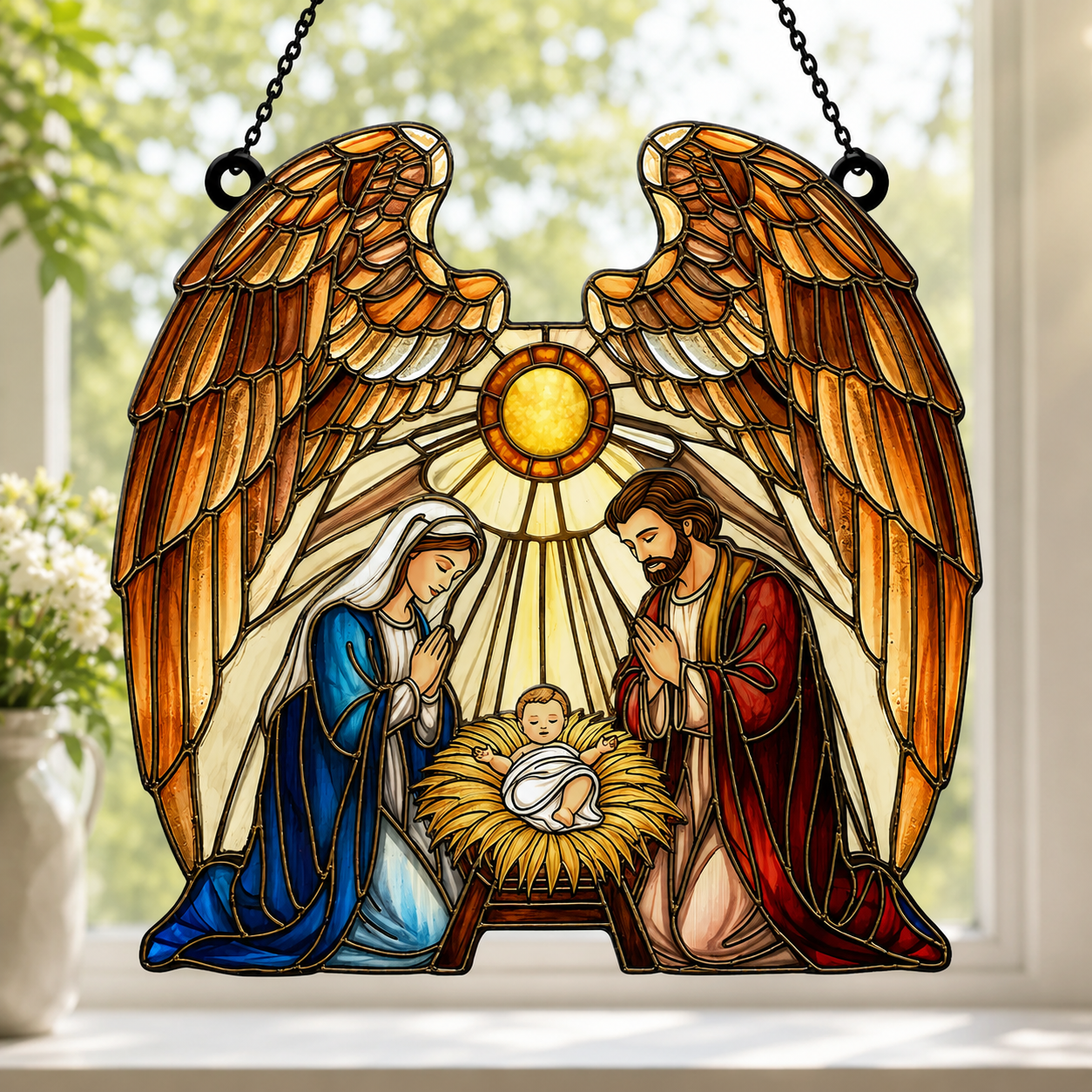 Holy Family, Catholic Gift, Gift of Love | Window Hanging Suncatcher