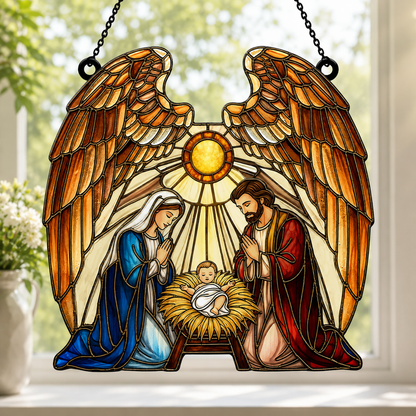 Holy Family, Catholic Gift, Gift of Love | Window Hanging Suncatcher