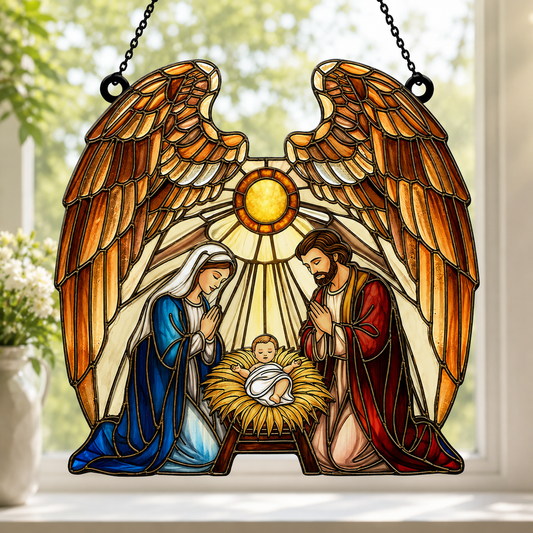 Holy Family, Catholic Gift, Gift of Love | Window Hanging Suncatcher