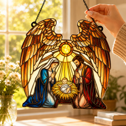 Holy Family, Catholic Gift, Gift of Love | Window Hanging Suncatcher