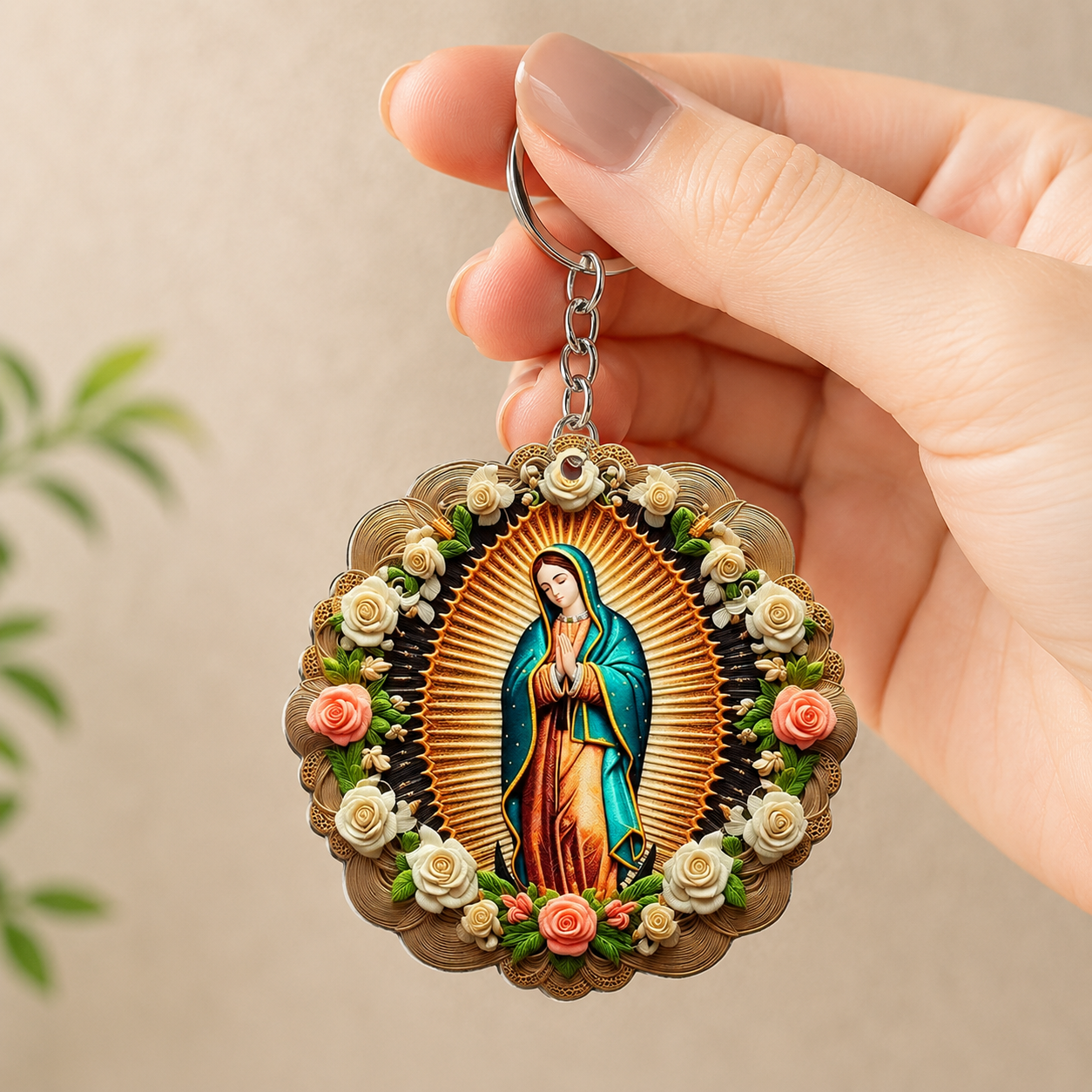 The Virgin Mary Retro Style, Gift of Blessing | Acrylic Keychain