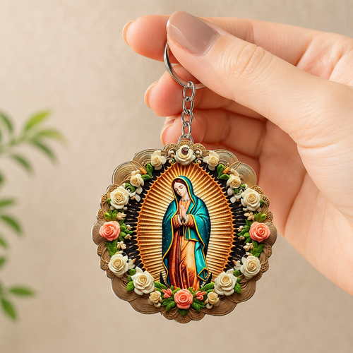 The Virgin Mary Retro Style, Gift of Blessing | Acrylic Keychain