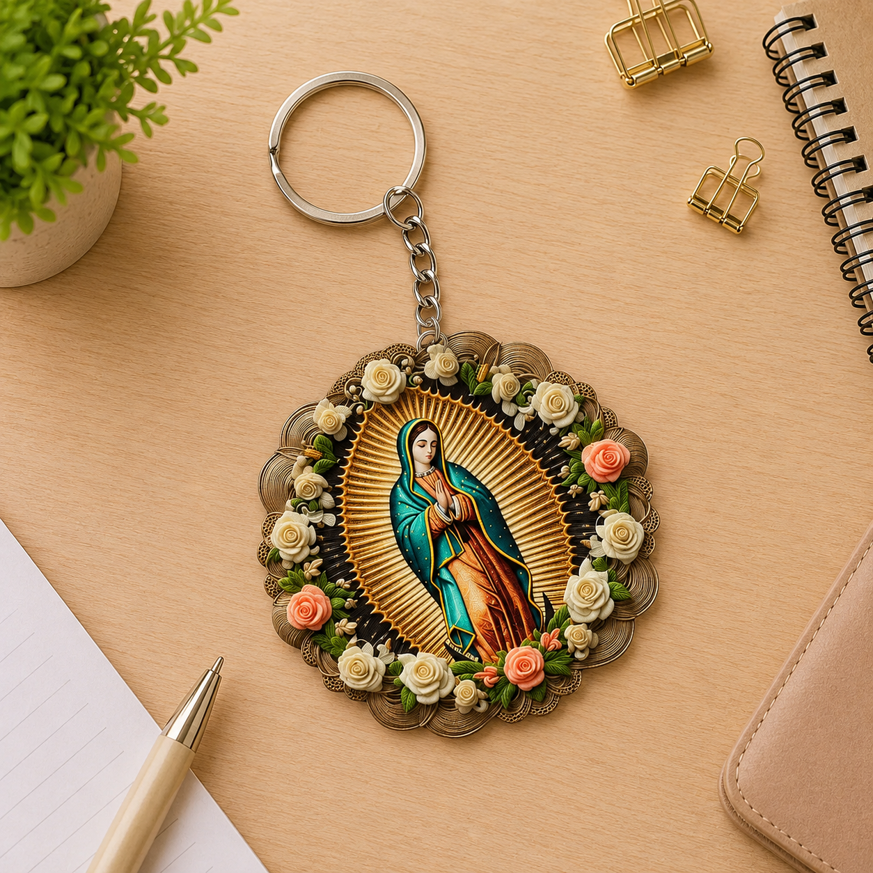 The Virgin Mary Retro Style, Gift of Blessing | Acrylic Keychain